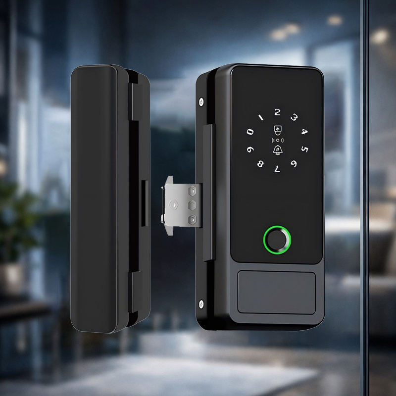 Smart Digital Glass Door Lock Stainless Steel Double Hook Bolt